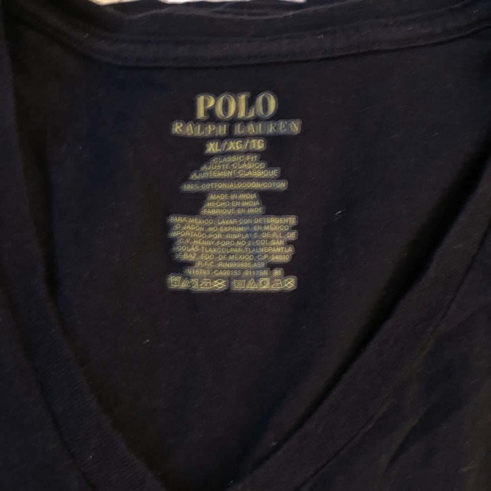 Navy blue Men’s Polo by Ralph Lauren v-neck shirt - Picture 3 of 6